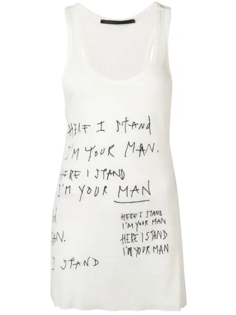 Click to view more detailed imagery on our partner's website Haider Ackermann Printed Cotton Tank Top In White