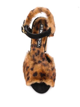 leopard print fur sandals展示图