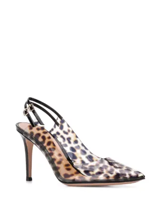 sling pumps leo print