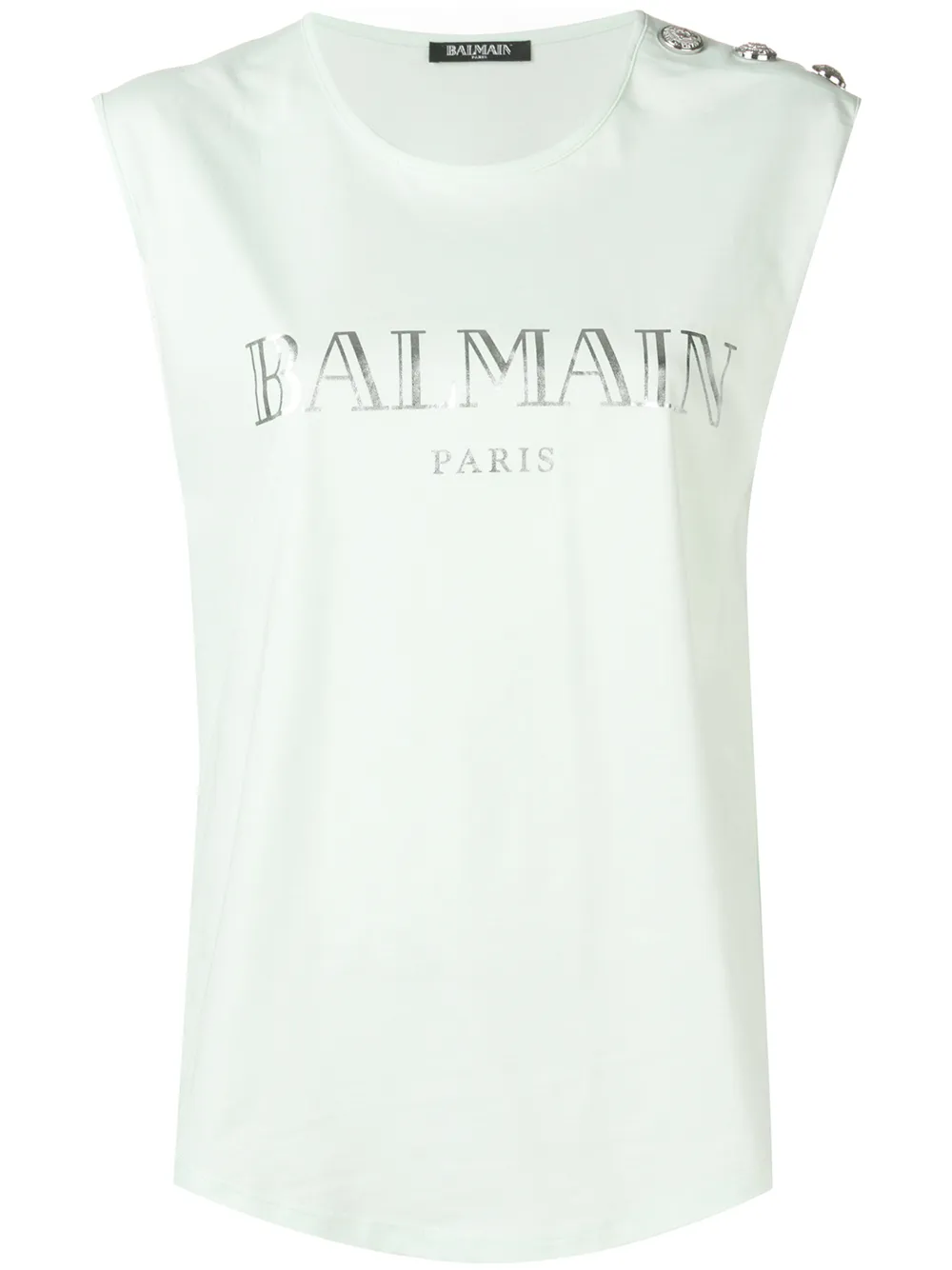 Balmain Embellished Buttons Top In Green