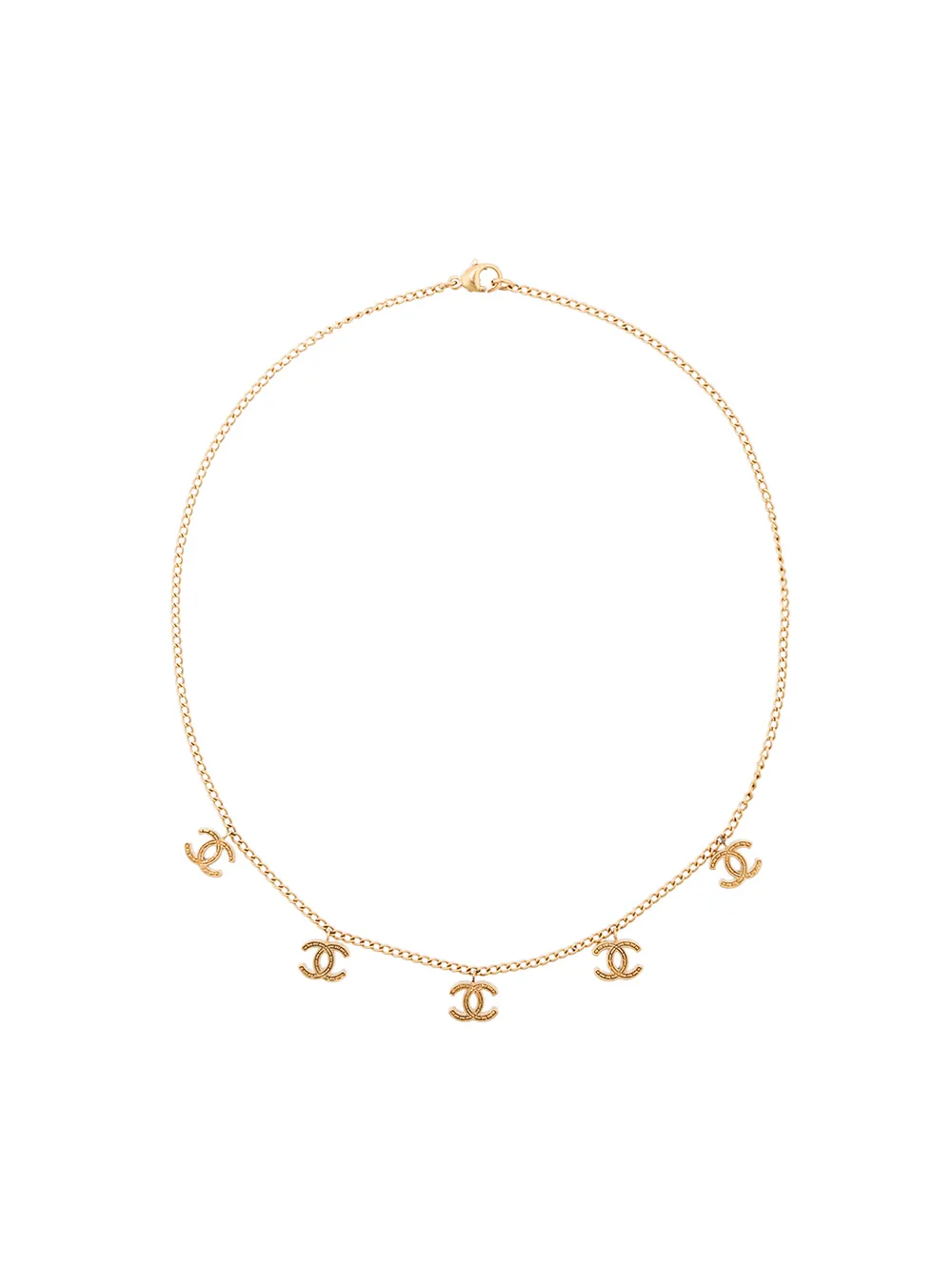 CHANEL Pre-Owned 1990s gold-plated logo charm necklace | Gold | Image 1