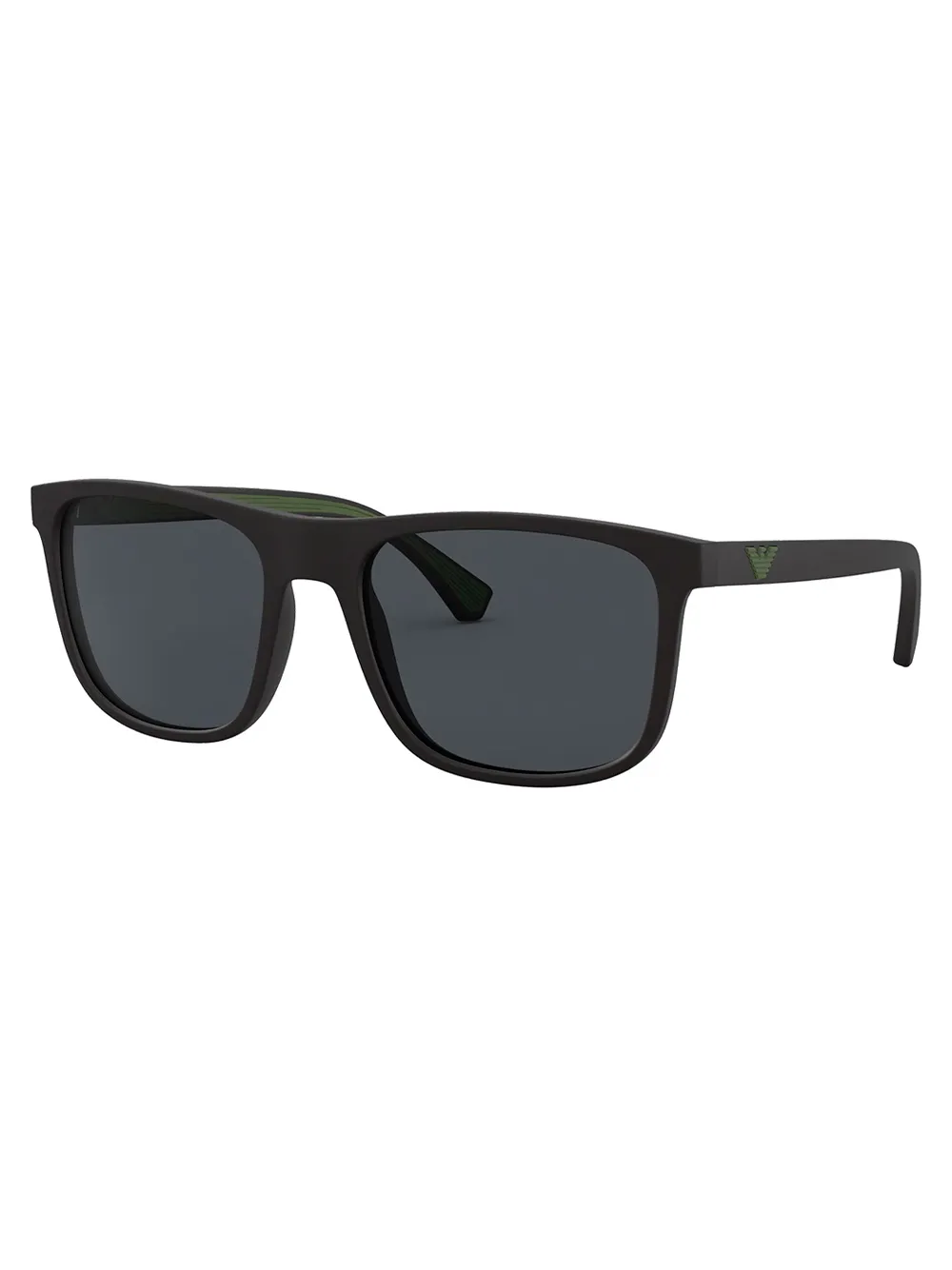 Emporio Armani Zonnebril met rechthoekig montuur Zwart