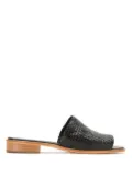 Sarah Chofakian textured leather slides - Black