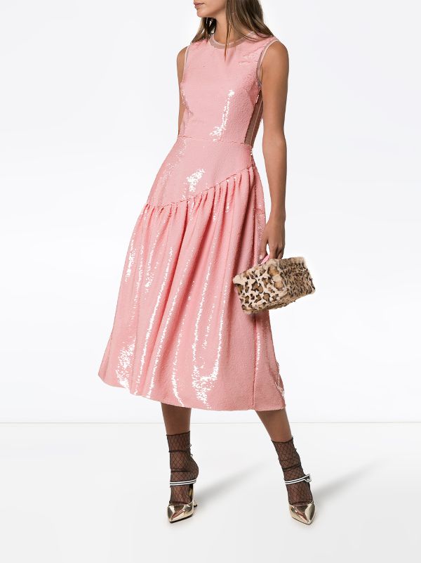 simone rocha sheer embellished midi dress