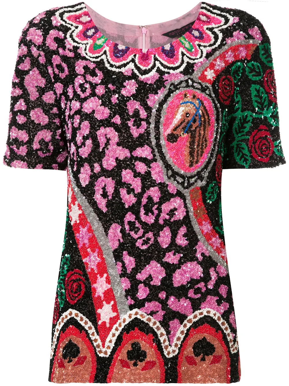 Manish Arora топ с короткими рукавами и пайетками