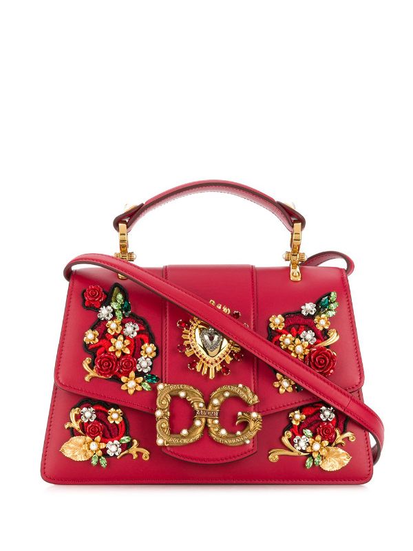 Shop red Dolce \u0026 Gabbana Amore bag with 