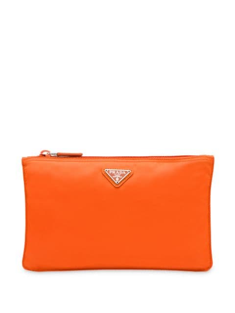 prada orange clutch