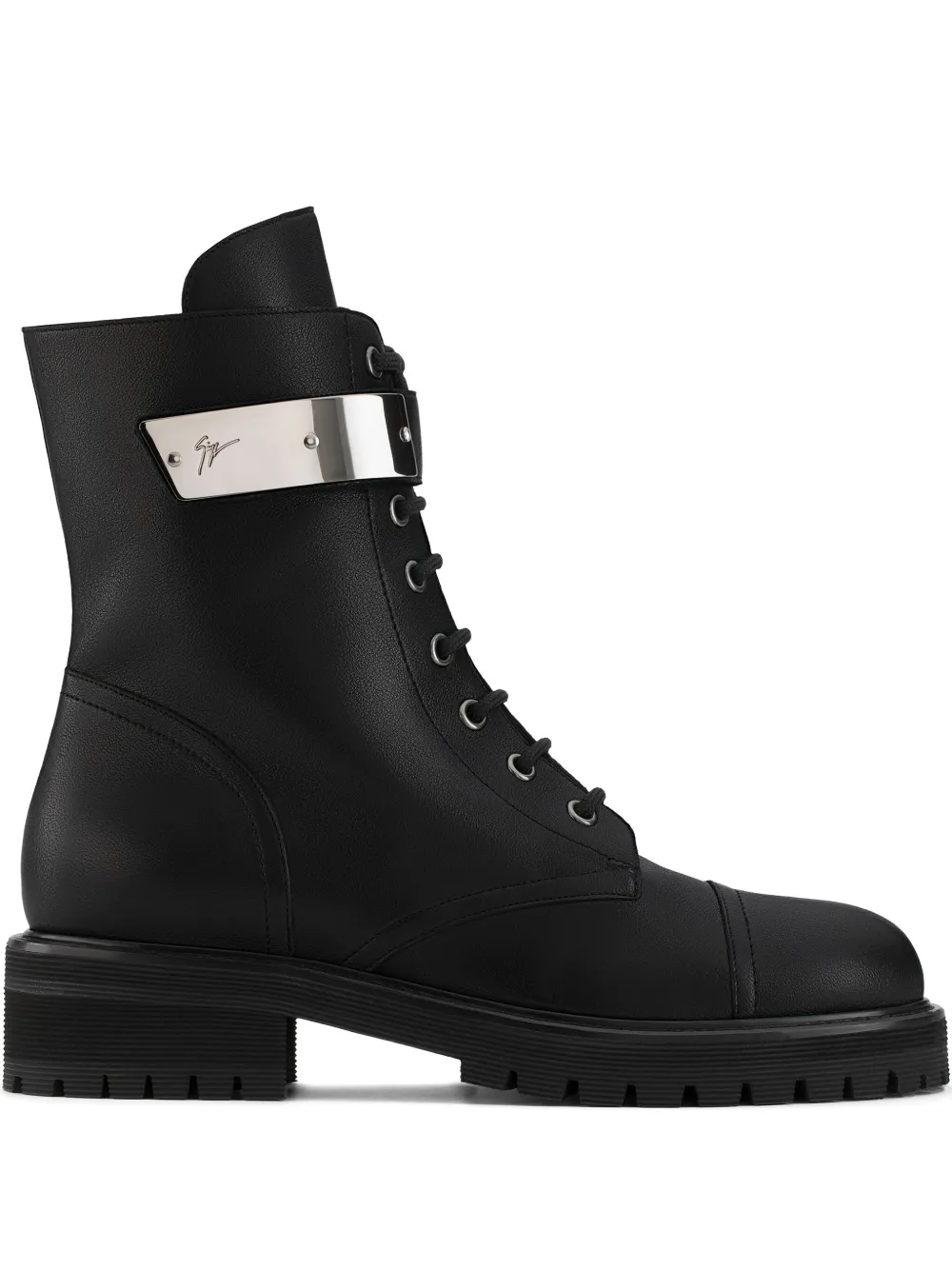 Giuseppe Zanotti Alexa logo-plate combat boots | Black | Image 1