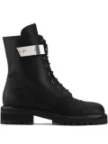 Giuseppe Zanotti Alexa logo-plate combat boots - Black