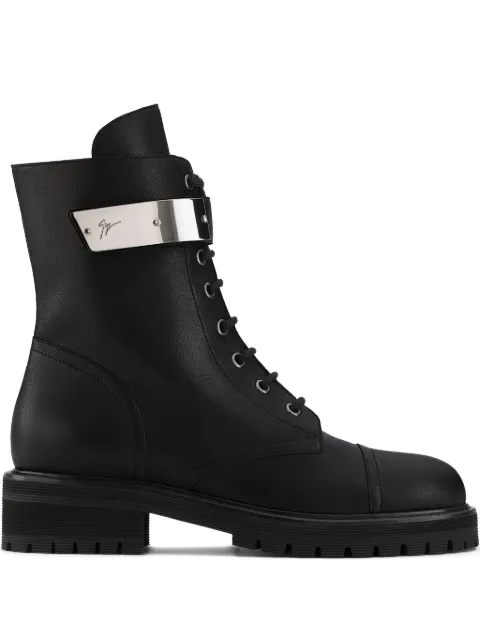 Giuseppe Zanotti Alexa logo-plate combat boots