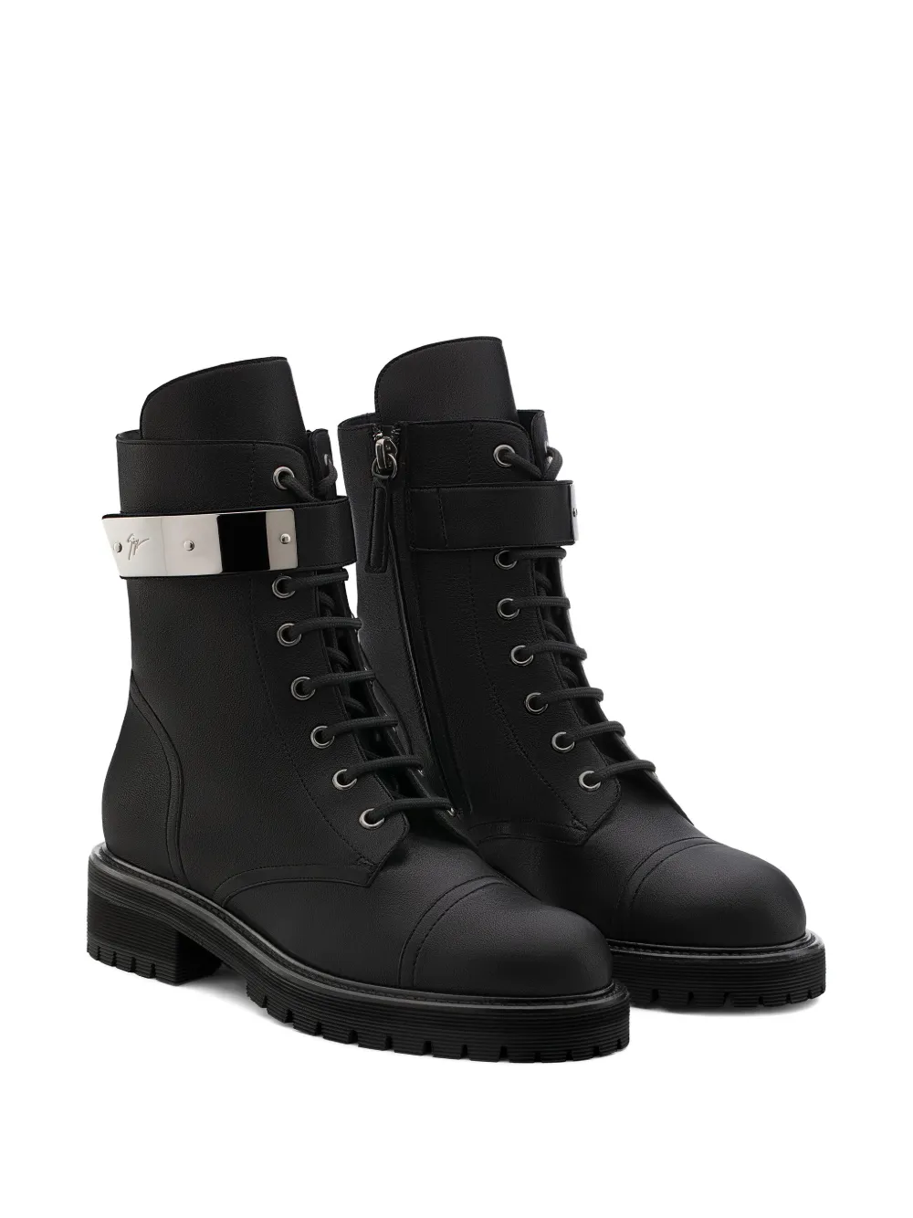 Giuseppe Zanotti Alexa logo-plate combat boots | Combat Boots | Image 2