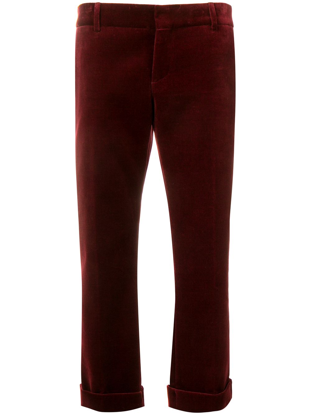 фото Saint Laurent укороченные велюровые брюки