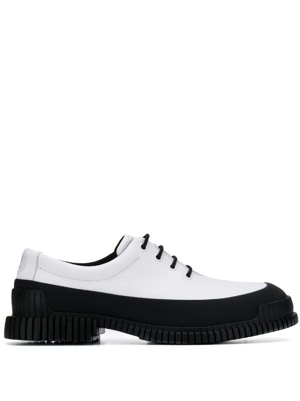 black and white lace up shoes