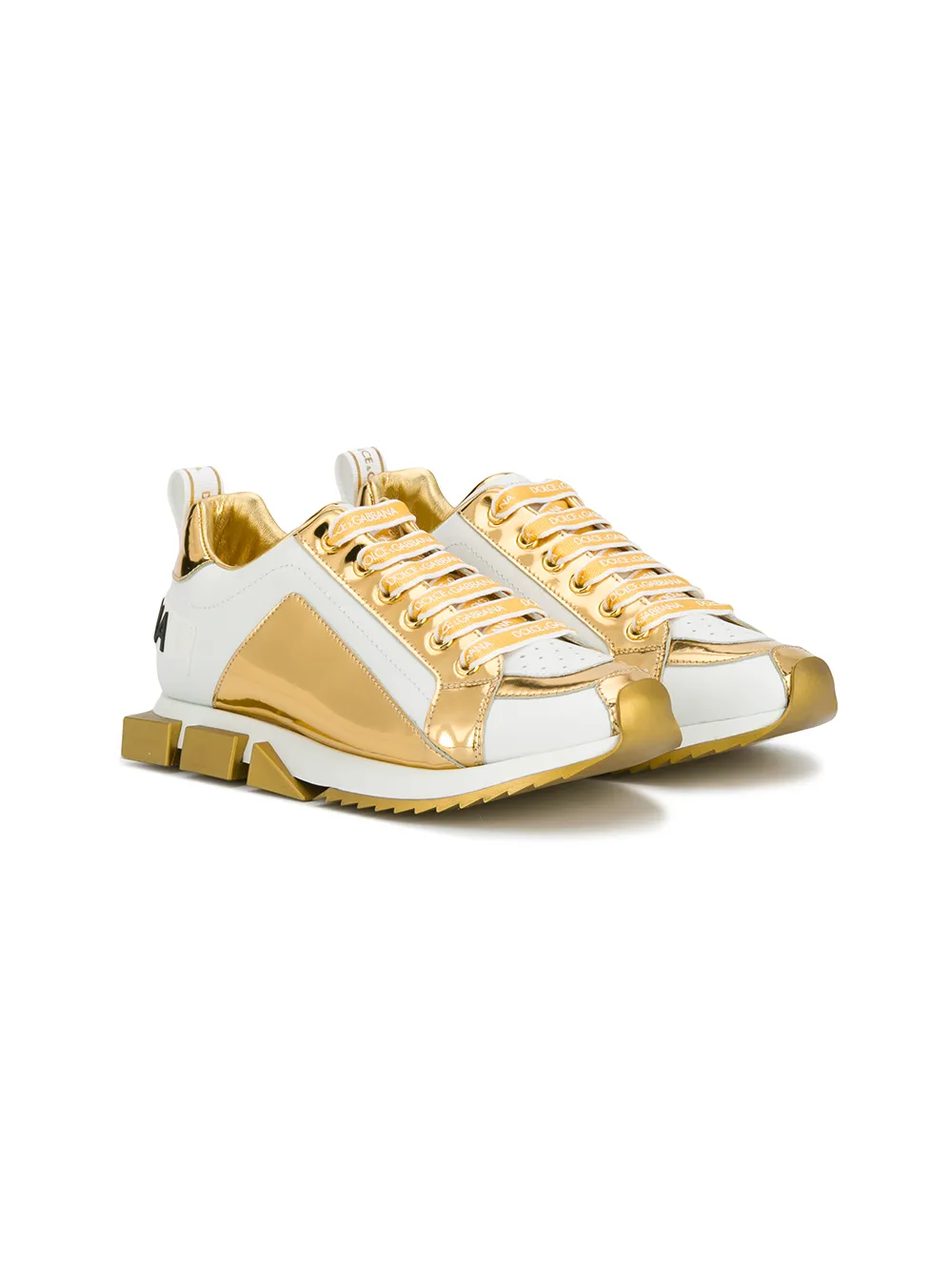 Shop festive \u0026 gold Dolce \u0026 Gabbana Kids Super Queen sneakers with Express  Delivery - Suecia-embajadaShops