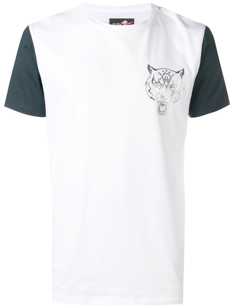 Plein Sport Tiger Logo Print T-shirt In White