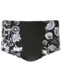 Amir Slama Hibiscus flowers print swim trunks - Black