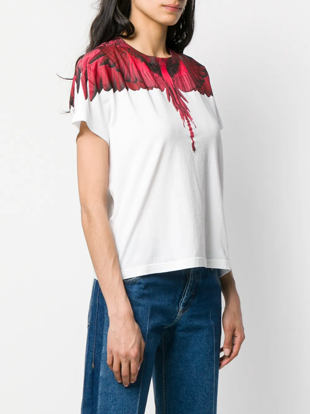 COUNTY OF MILAN T-shirt met vleugelprint Wit
