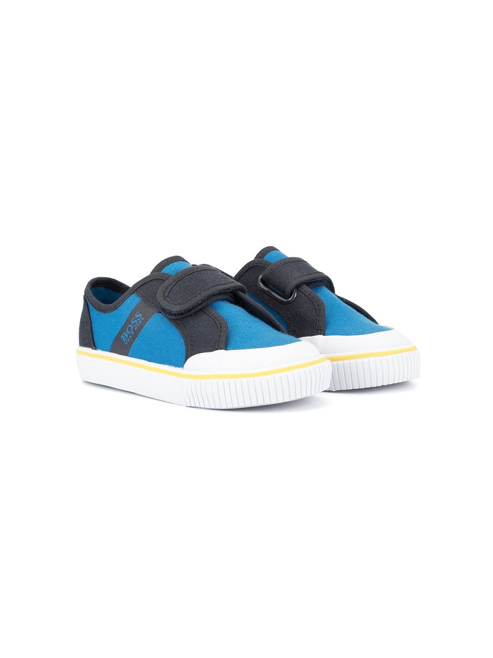 Hugo Boss Kids' Classic Touch Strap Sneakers In 蓝色