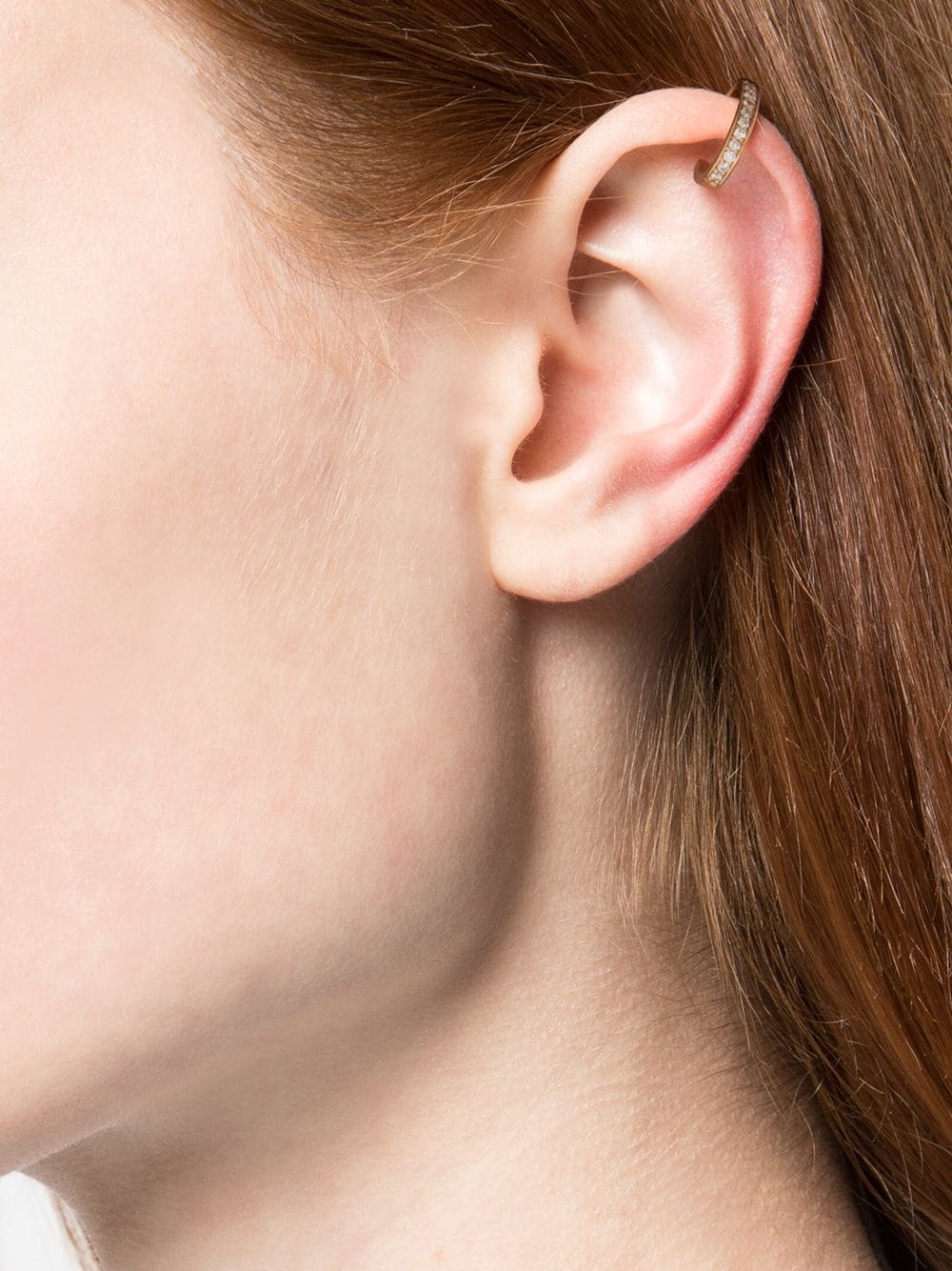 Shop Anita Ko 18kt Rose Gold Single-row Diamond Ear Cuff