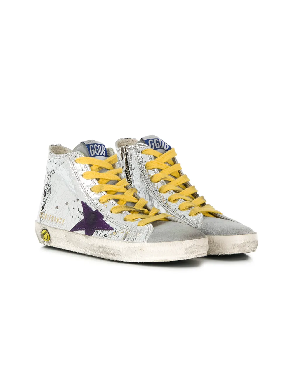 

Golden Goose Kids metallic hi-top sneakers - Silver