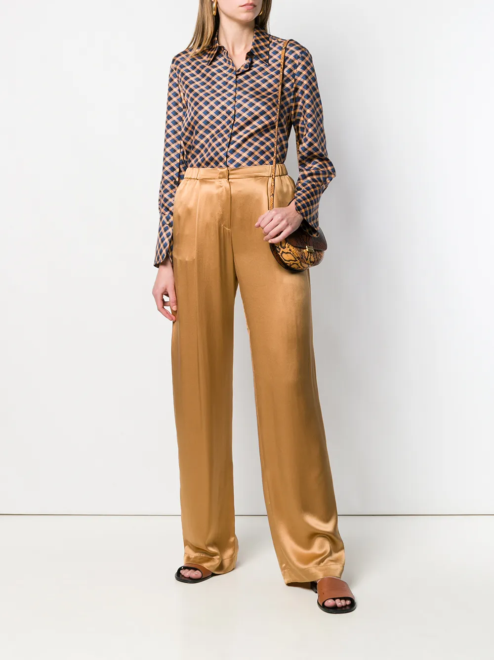 Alberta Ferretti Broek met wijde pijpen - Beige