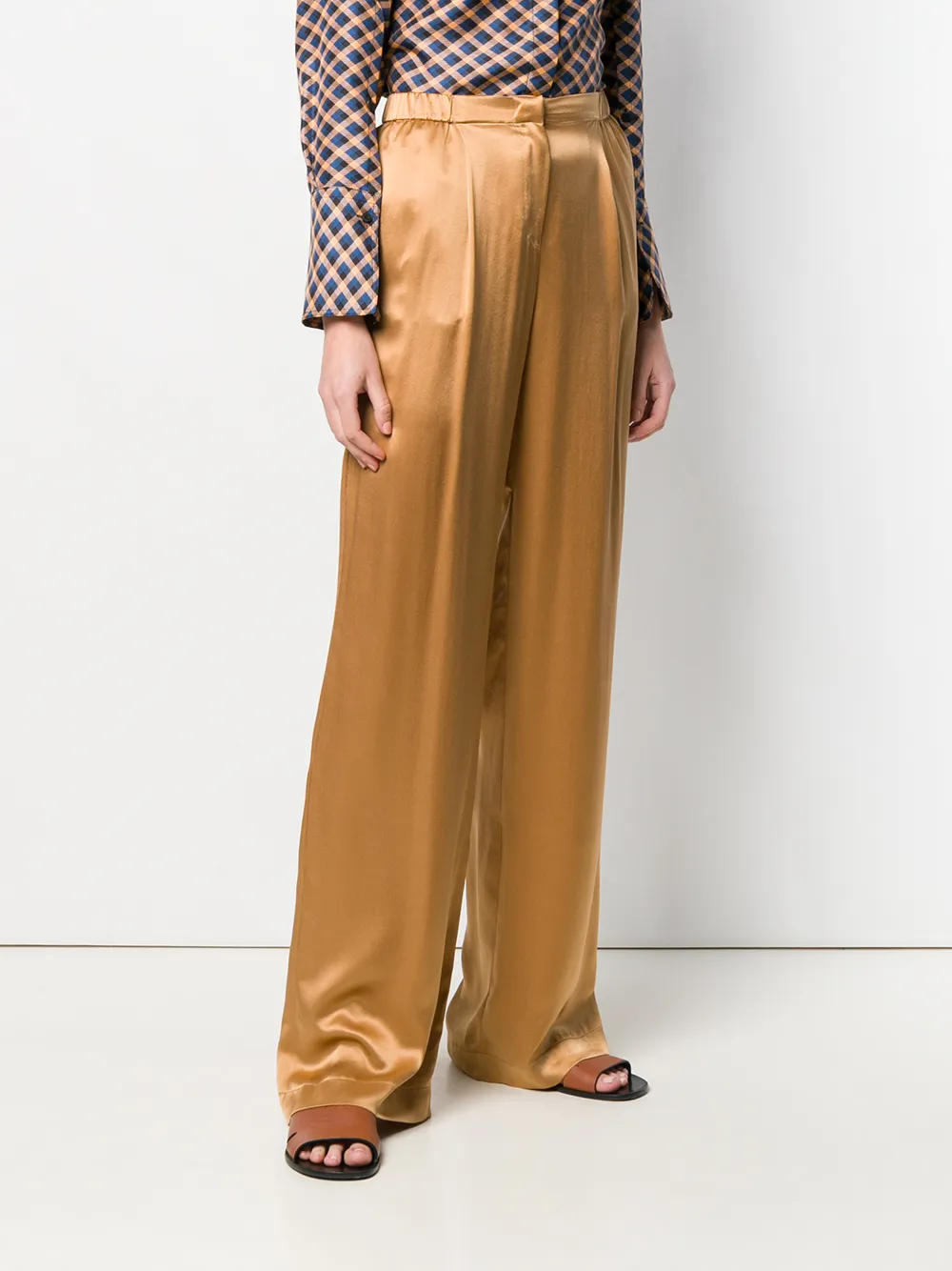 Alberta Ferretti Broek met wijde pijpen Beige