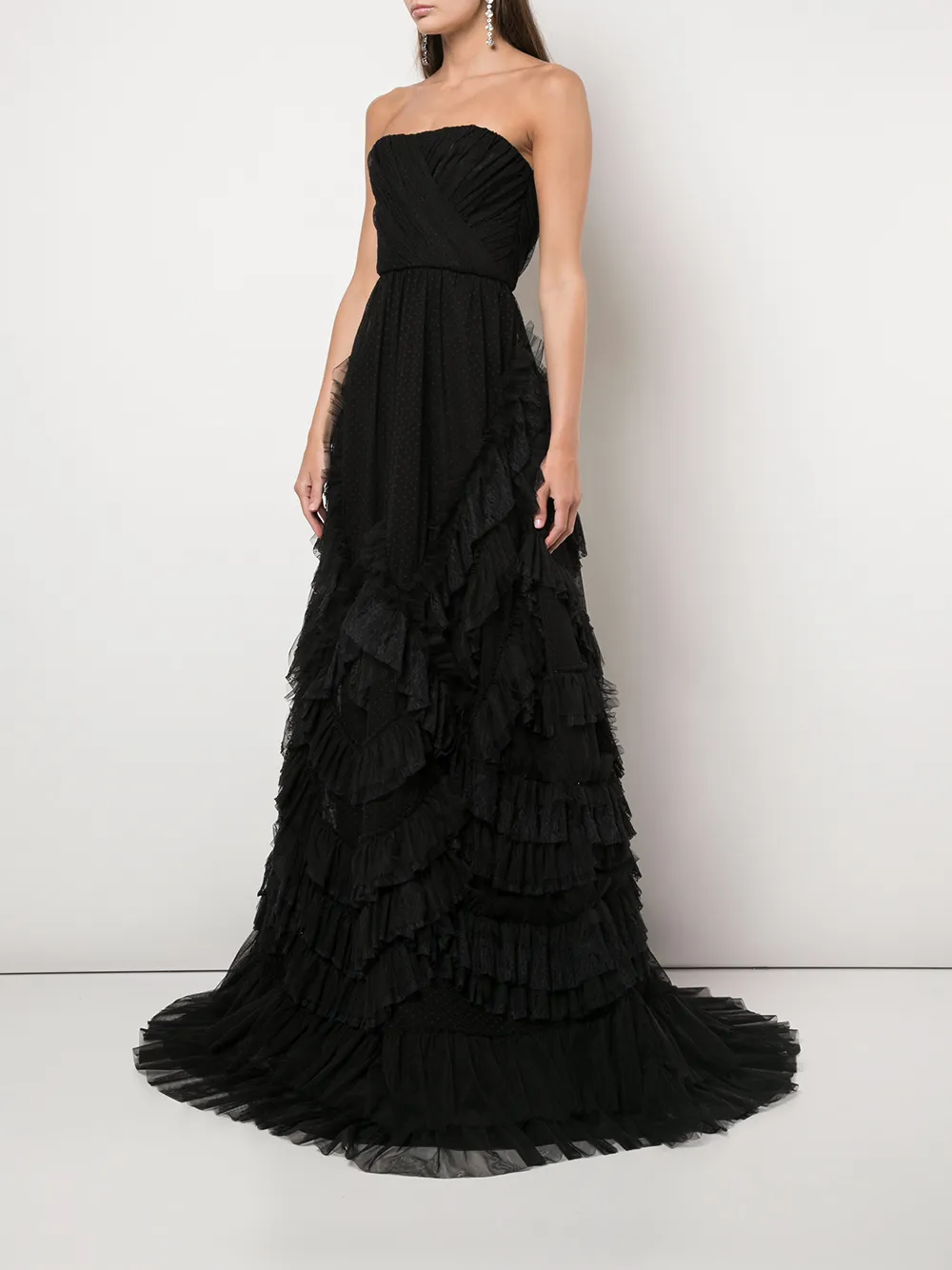 black bandeau evening dress