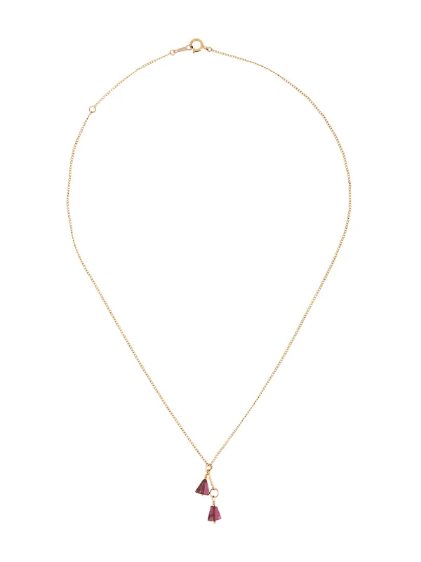 Shop Petite Grand Garnet drop necklace 
