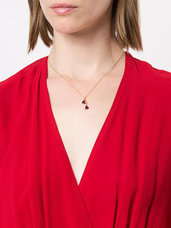 Shop Petite Grand Garnet drop necklace 
