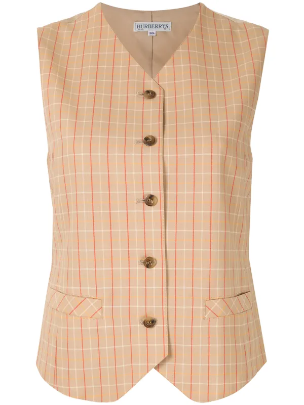 burberry vest red