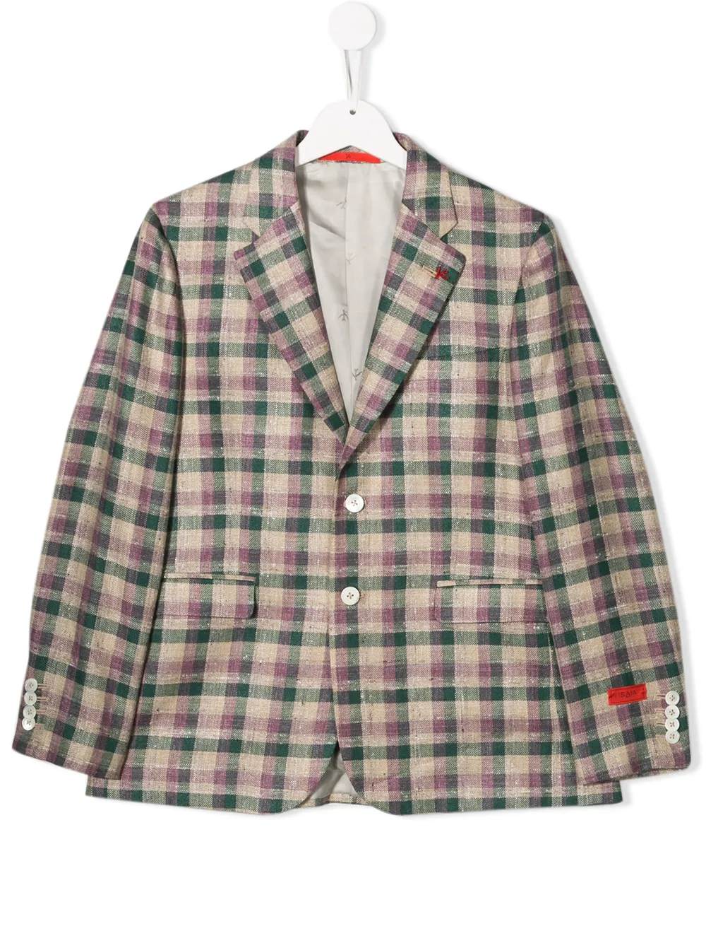 Isaia Kids блейзер узкого кроя в клетку