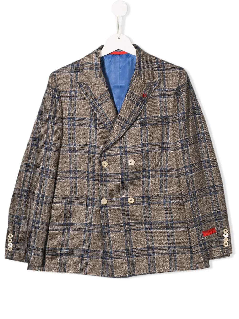Isaia Kids твиловый блейзер в клетку