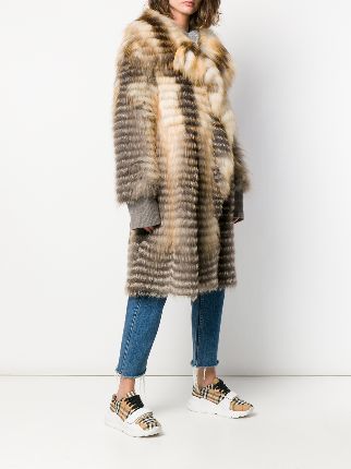 midi fur trimmed coat展示图