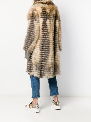 midi fur trimmed coat展示图