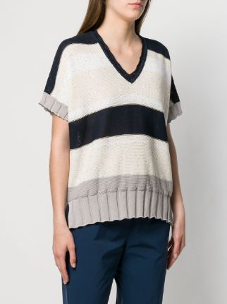 sequin embellished striped sweater展示图