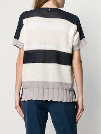 sequin embellished striped sweater展示图