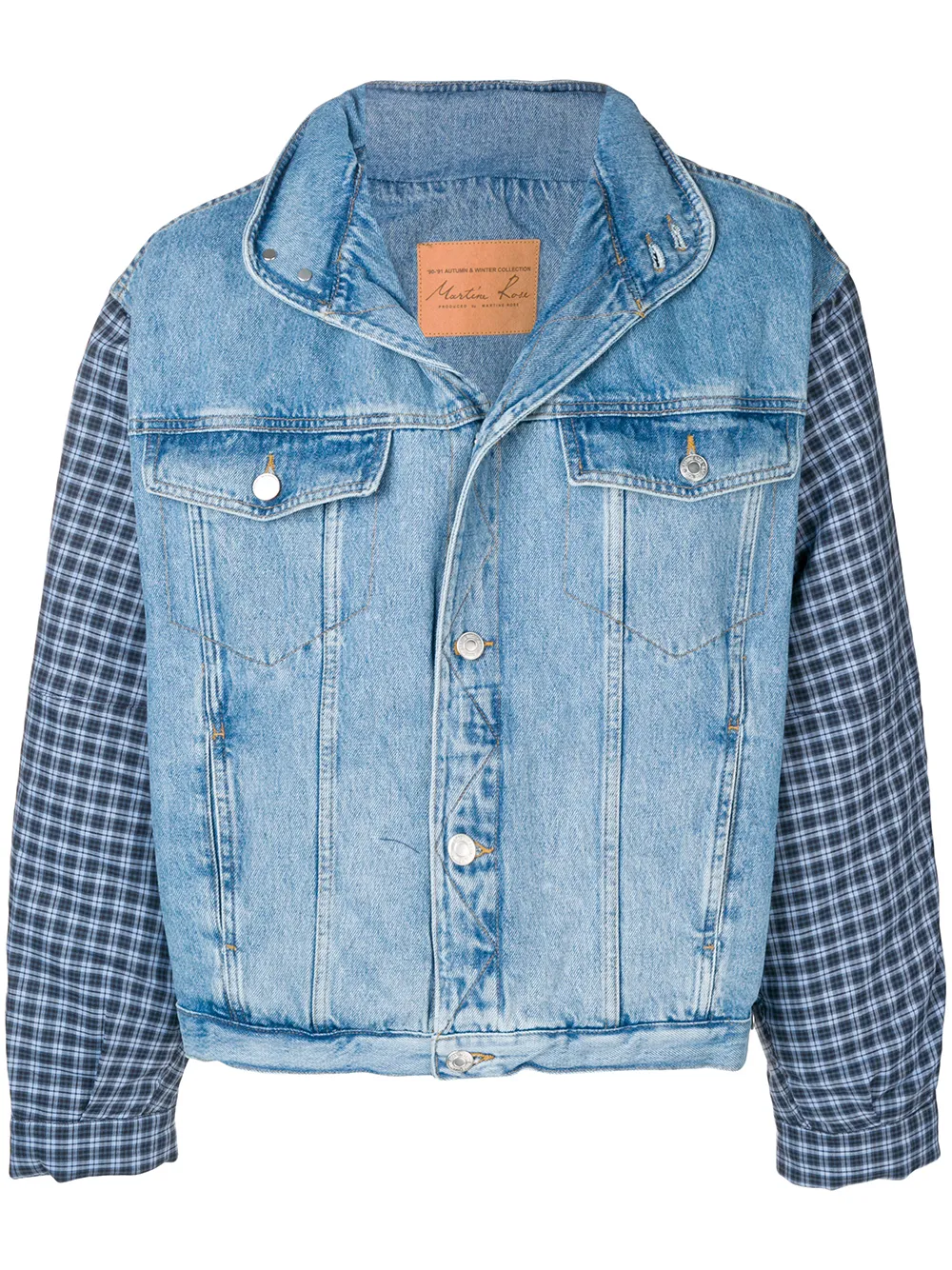 Martine Rose Rutig Jeansjacka Farfetch Stone Island Jeansjacka Farfetch