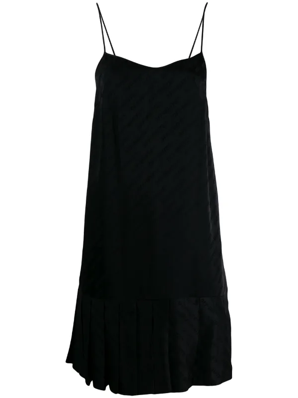 plisse slip dress