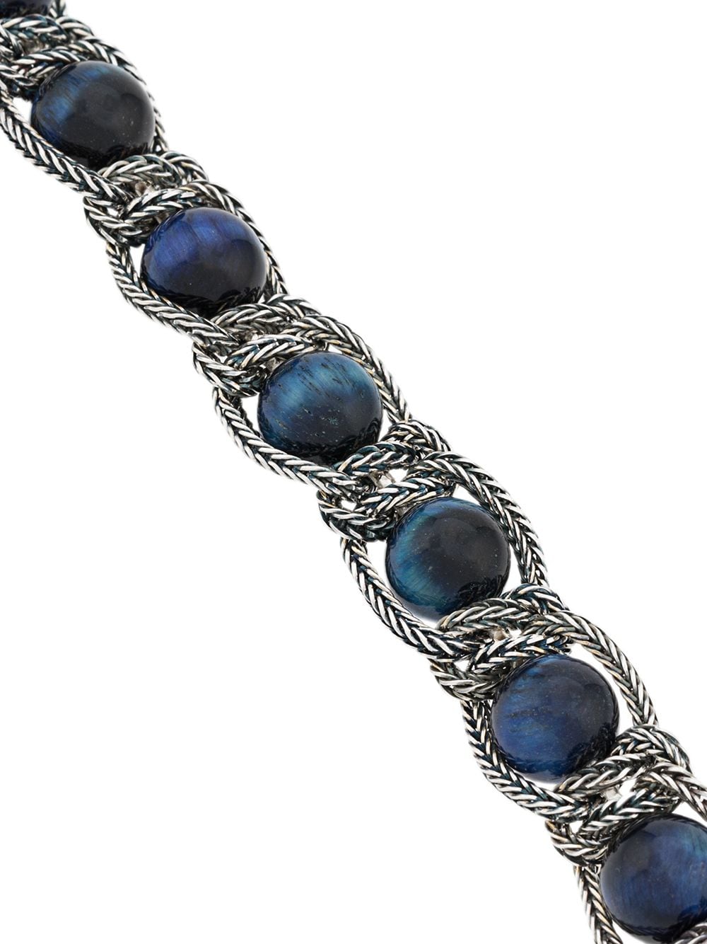 Shop Emanuele Bicocchi Beaded Chain Bracelet In Blue