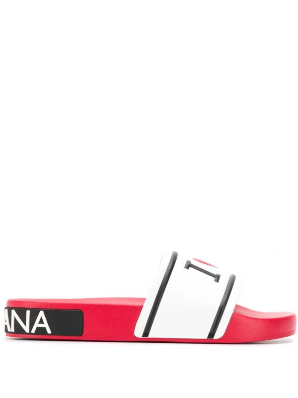dolce and gabbana slides white