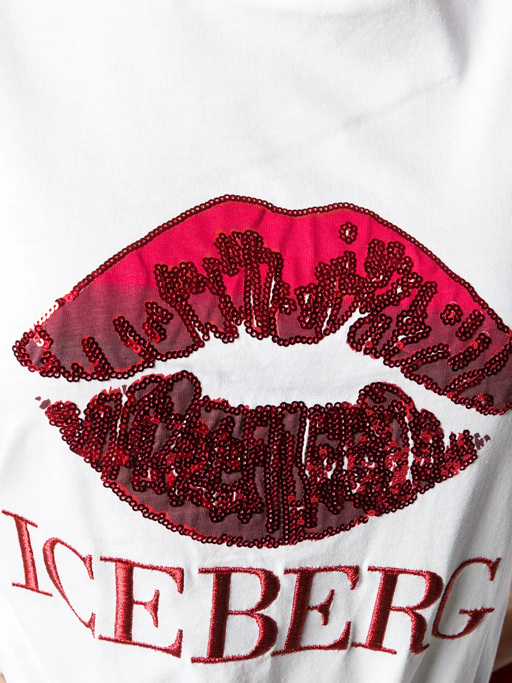 Iceberg T-shirt met pailletten logo Wit