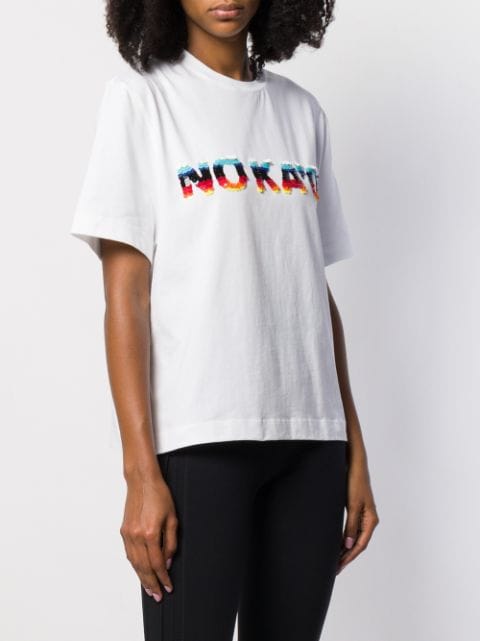 Shop white No Ka' Oi sequin logo T-shirt with Express Delivery - Farfetch