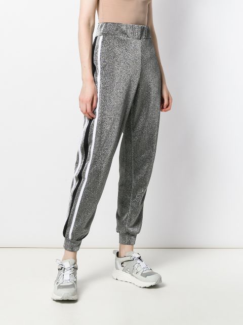 metallic track pants