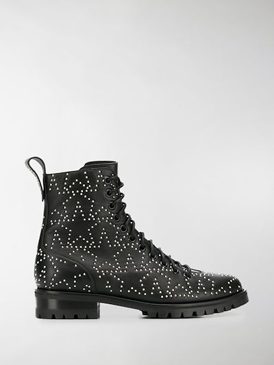 silver studded combat boots