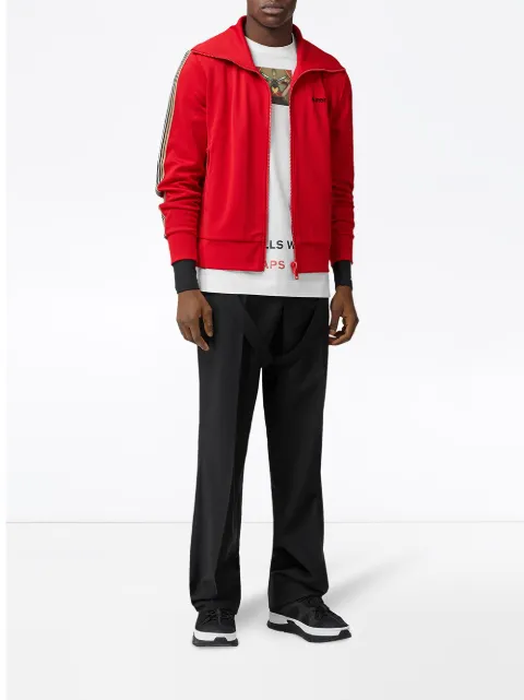 BURBERRY ICON STRIPE DETAIL TRACK TOP