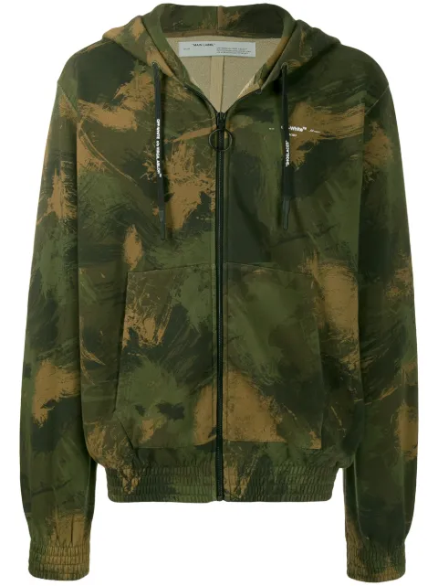 Click to view more detailed imagery on our partner's website Off-white Camouflage Zip-up Hoodie In All Over White