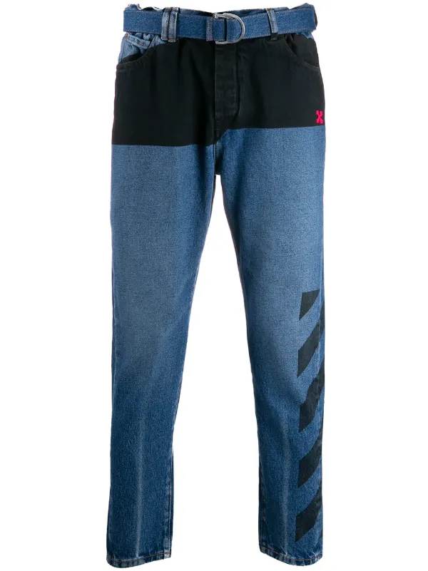 contrast stripe jeans