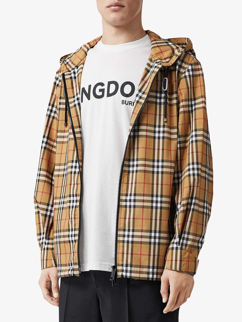 Burberry Checked Hooded Jacket - Farfetch