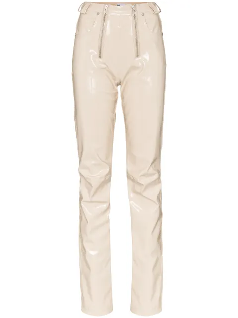 GmbH zip detailed straight leg trousers