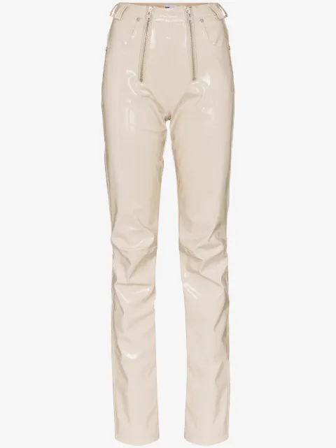 GmbH zip detailed straight leg trousers